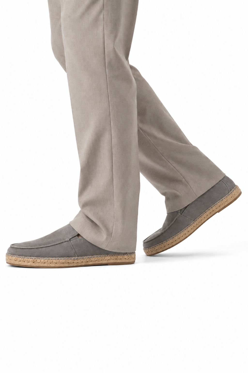 Suede Espadrille Loafer — Grey — Loafers