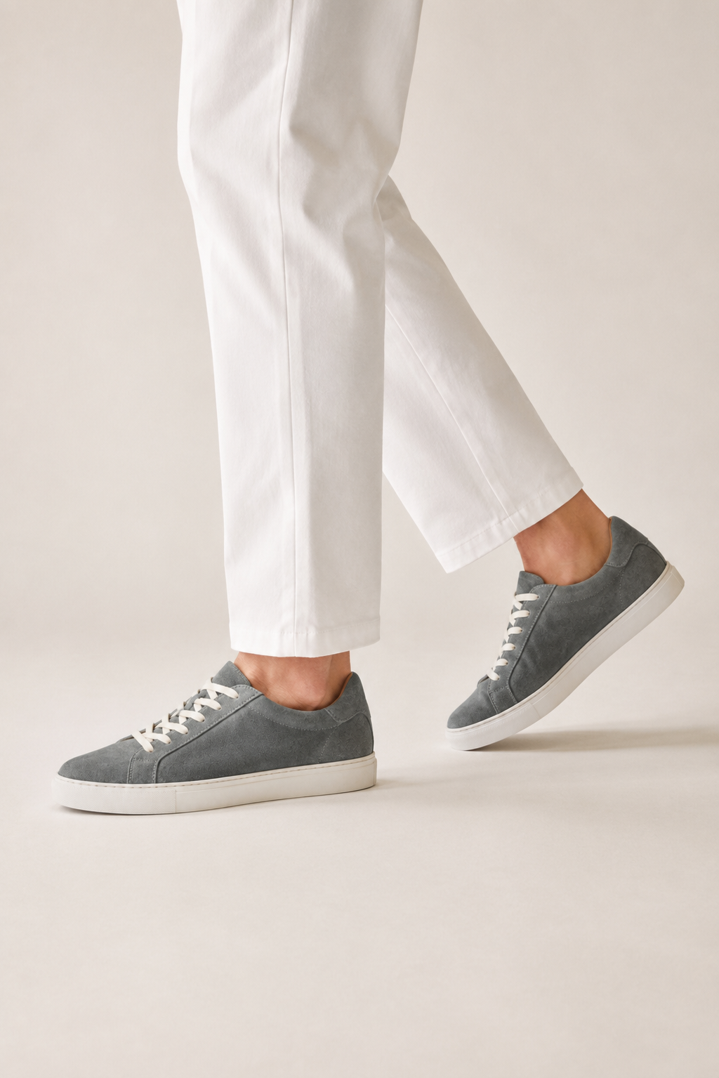 Low-top Suede Sneaker — Grey — Sneakers