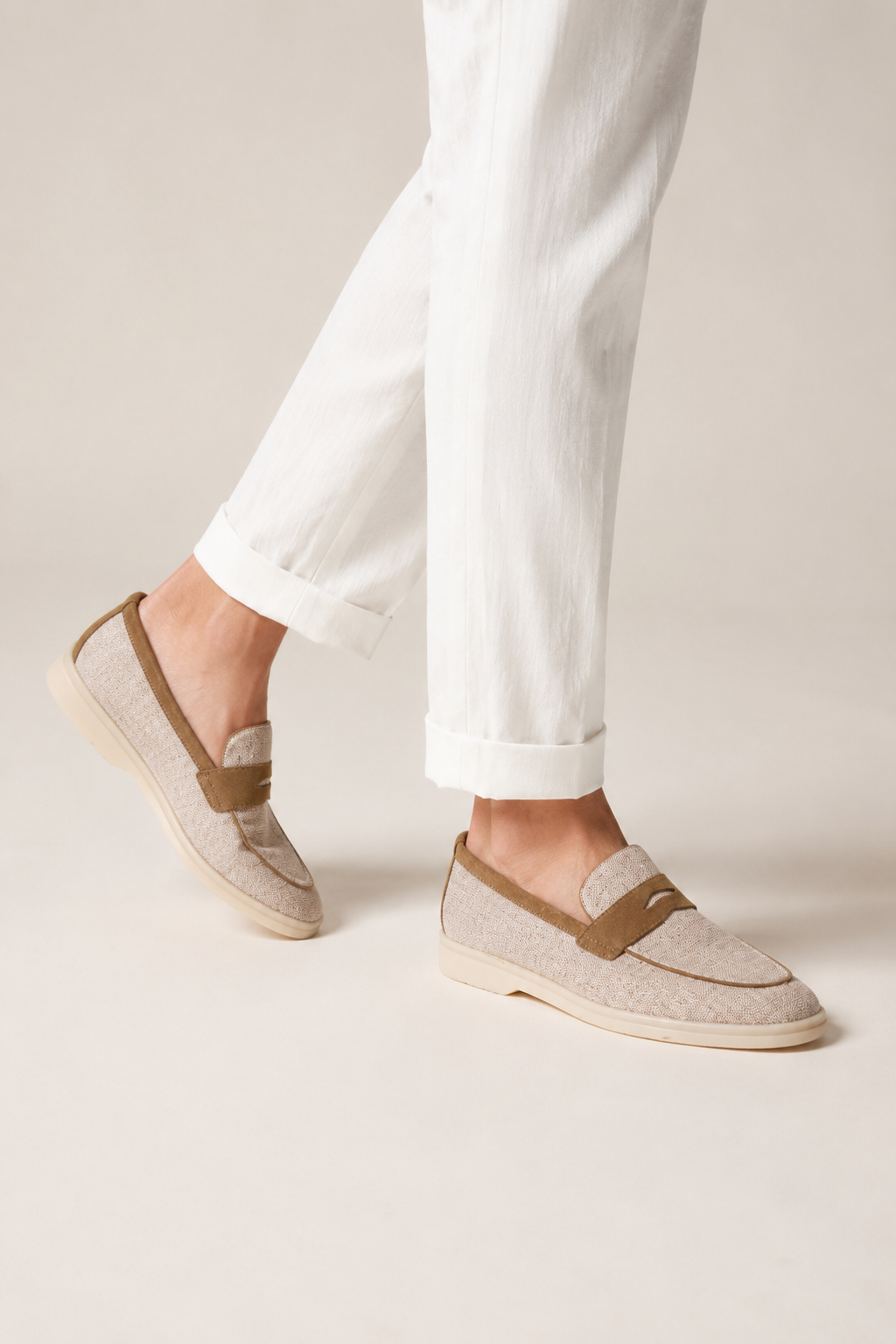 Woven Horsebit Loafer — Ash Grey — Loafers
