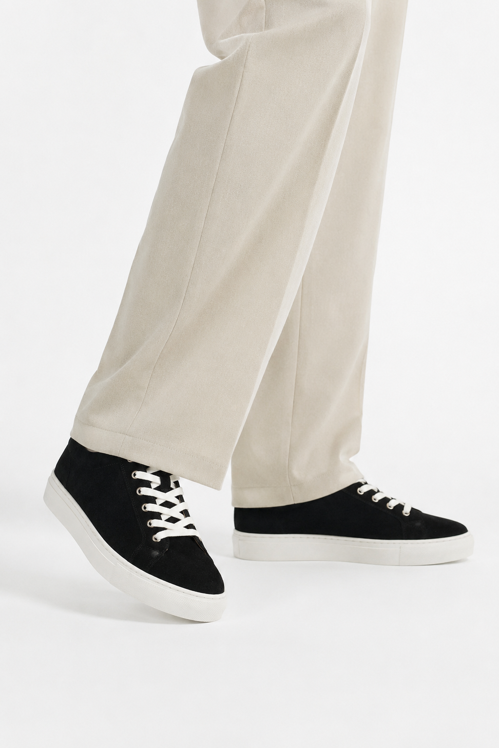 Low-top Suede Sneaker — Black — Sneakers