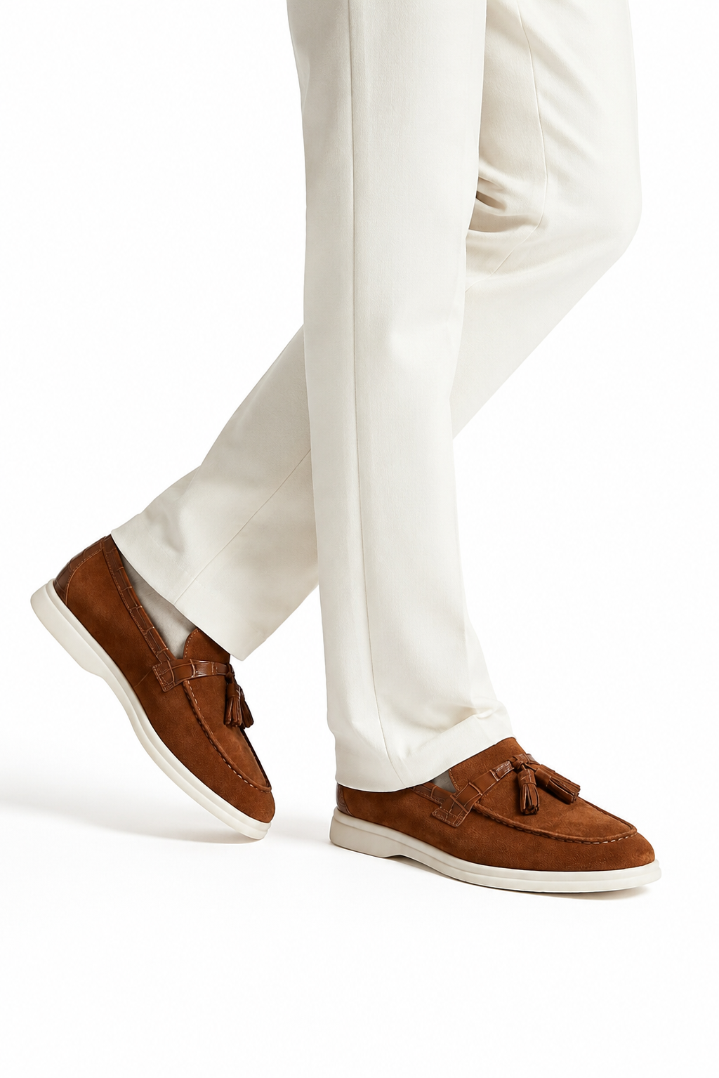 Suede Tassel Loafer — Tobacco — Loafers