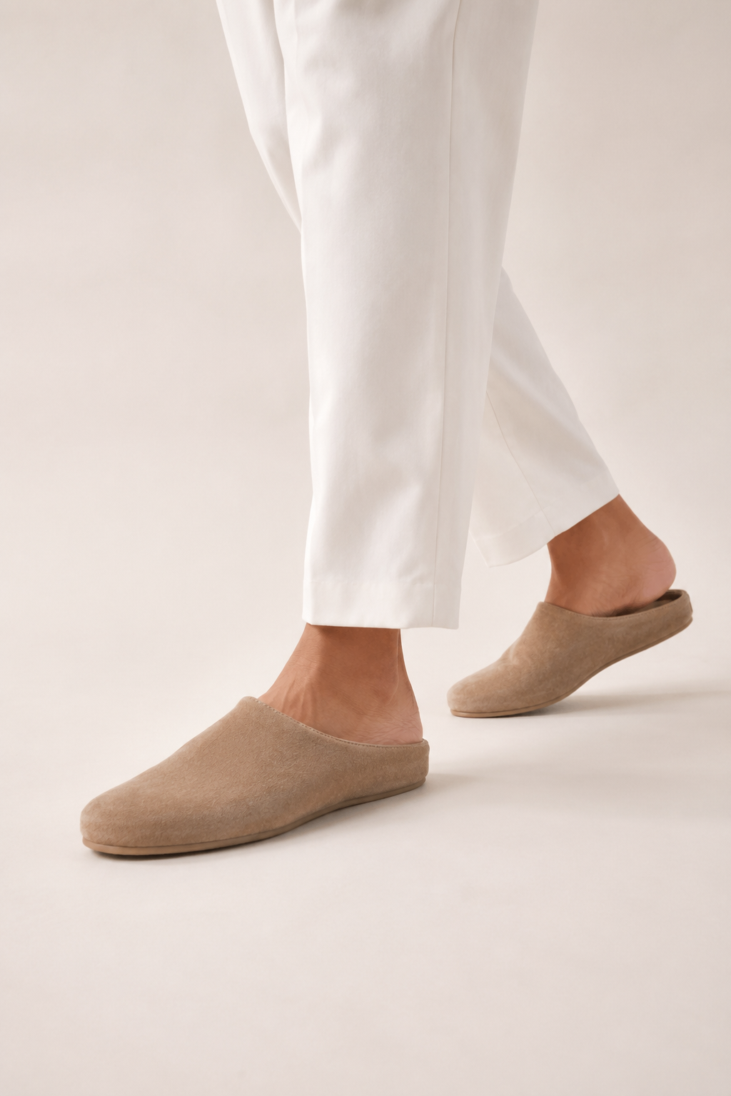 Closed-toe Suede Mule — Sand — Mules