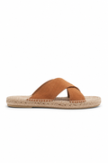 Cross-strap Espadrille Sandal — Cognac — Sandals