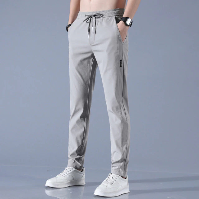 Men's Quick-Dry Stretch Trousers - Lightweight Active Fit in Grey