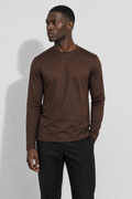 Mercerized Long-sleeved T-shirt — Brown — Mercerized Cotton Long-Sleeve T-shirts