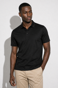Mercerized Polo Shirt — Black — Mercerized Cotton Polo Shirts
