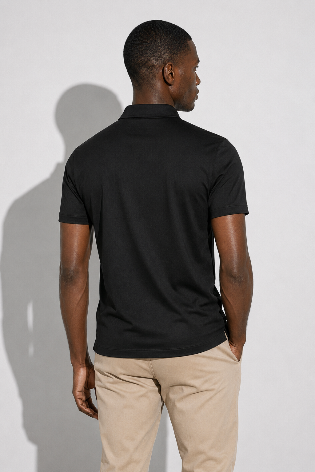 Mercerized Polo Shirt — Black — Mercerized Cotton Polo Shirts