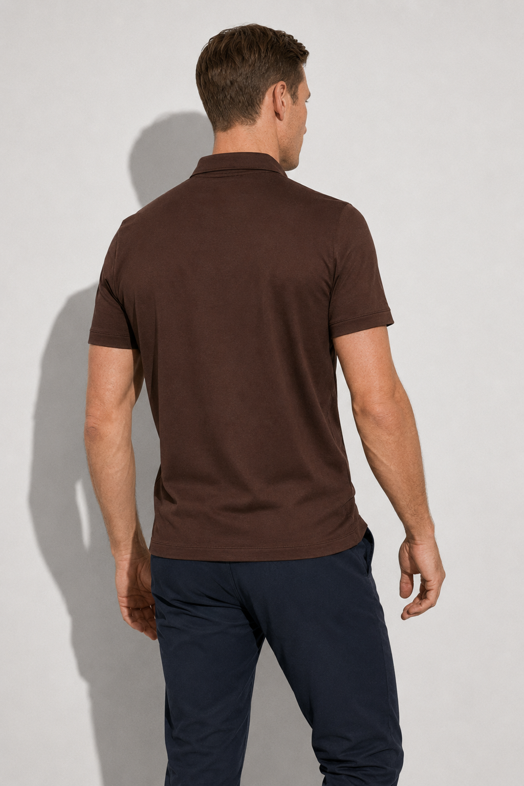 Mercerized Polo Shirt — Brown — Mercerized Cotton Polo Shirts