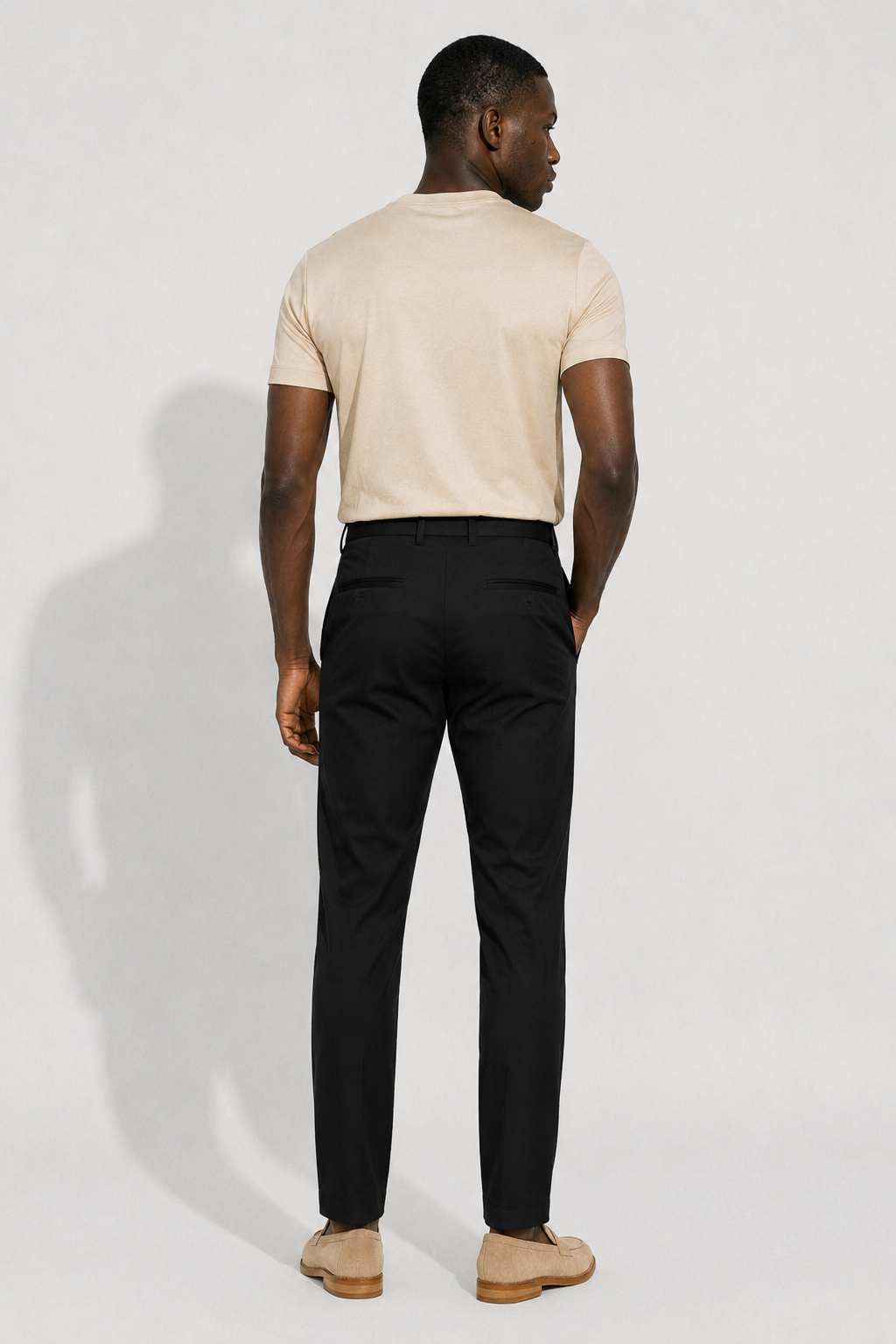 Stretch Twill Trousers — Black — Stretch twill trousers