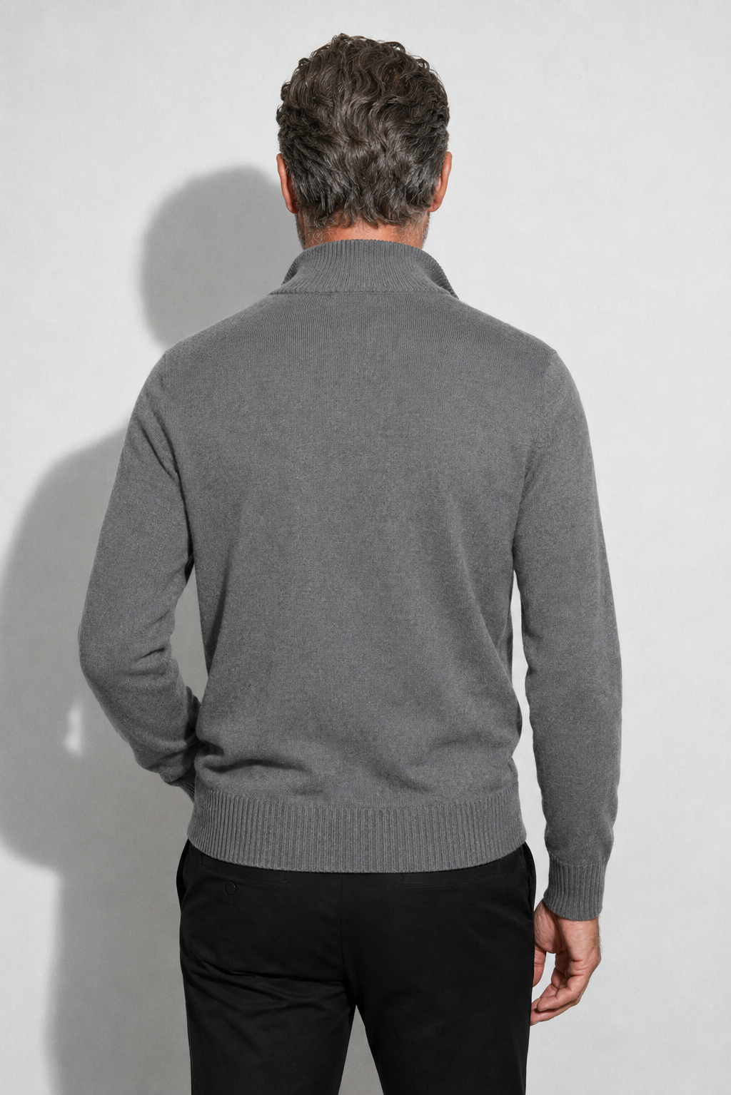 Zipped Cardigan — Grey — Sweaters