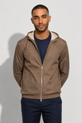 Windbreaker Jacket With Hood — Taupe — Hooded Jackets