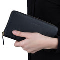 Women's Leather Wallet in Shadow Black