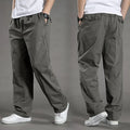 Men's Cargo Trousers - Straight Cotton Elastic Waist - view 1