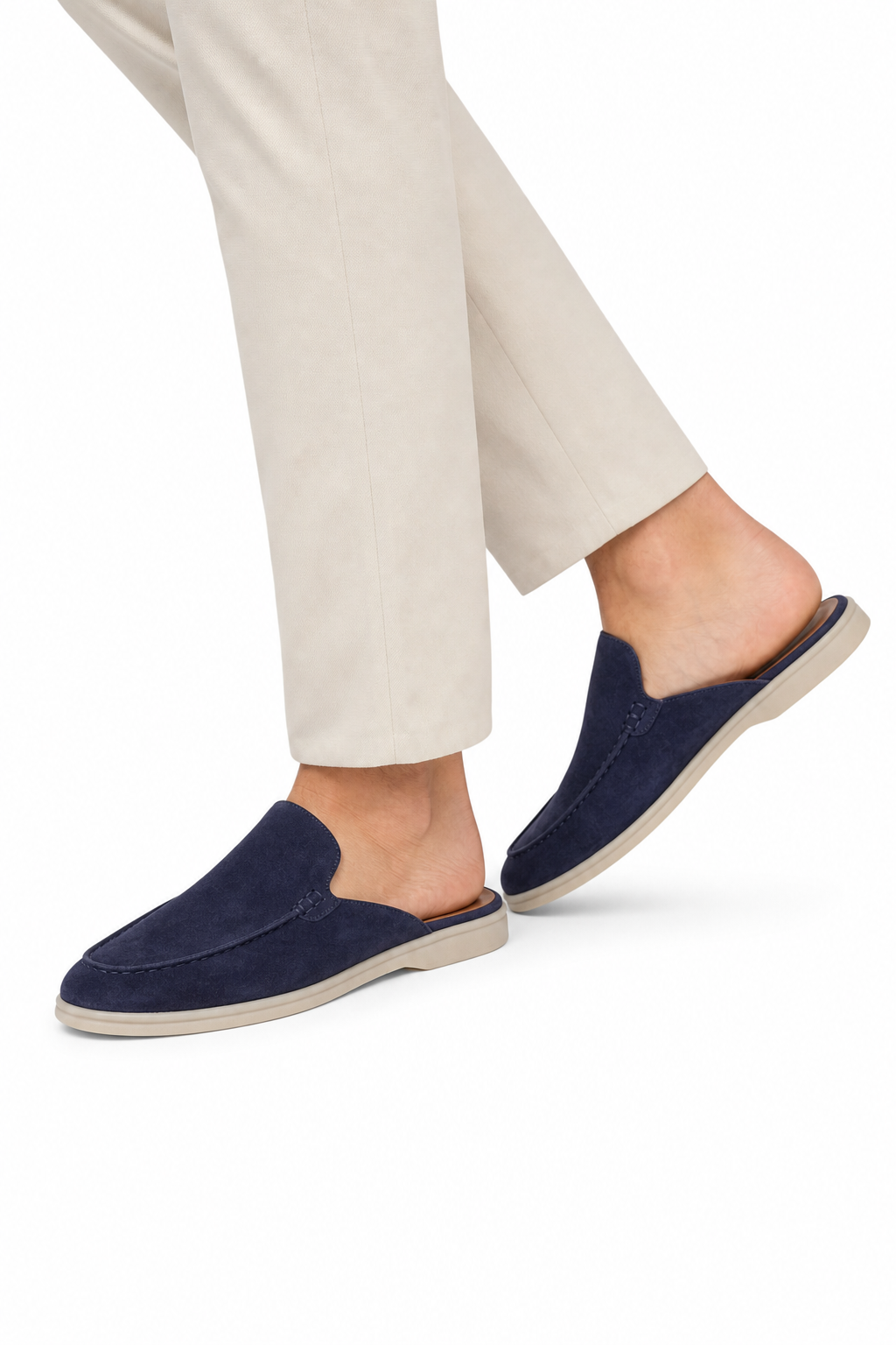 Suede Mule — Navy — Mules