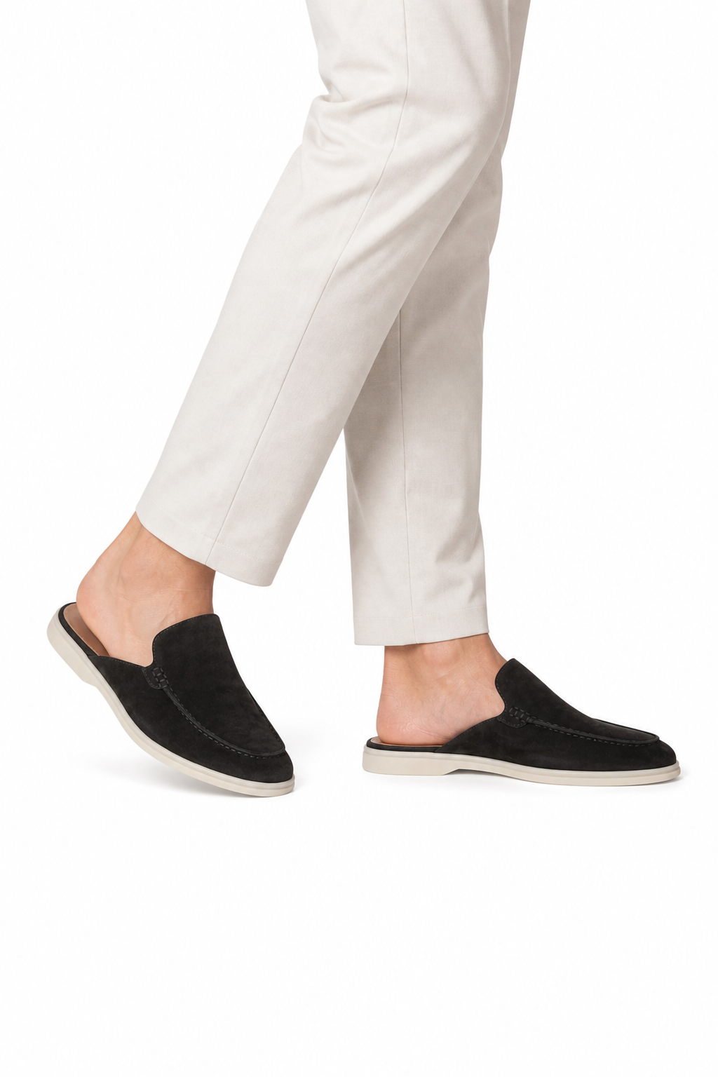 Suede Mule — Black — Mules