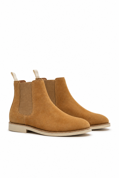 Suede Chelsea Boot — Camel — Ankle Boots