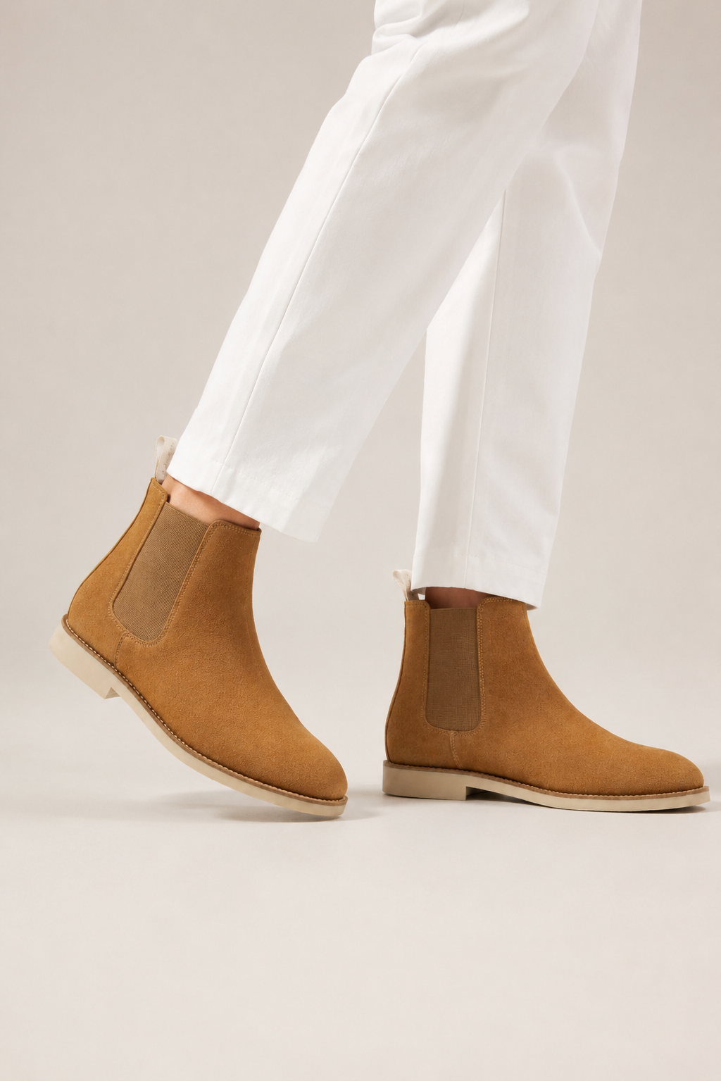 Suede Chelsea Boot — Camel — Ankle Boots