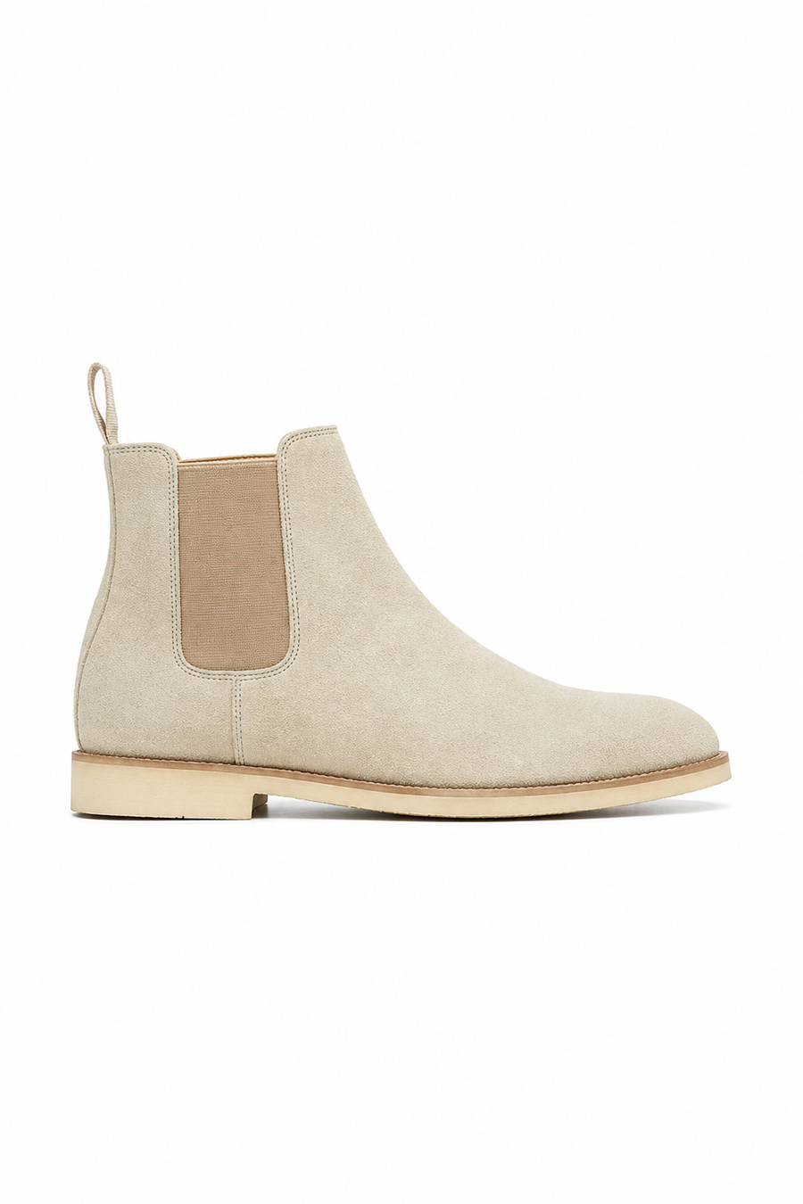 Suede Chelsea Boot — Cream — Ankle Boots