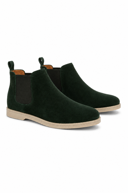 Suede Chelsea Boot — Forest Green — Ankle Boots