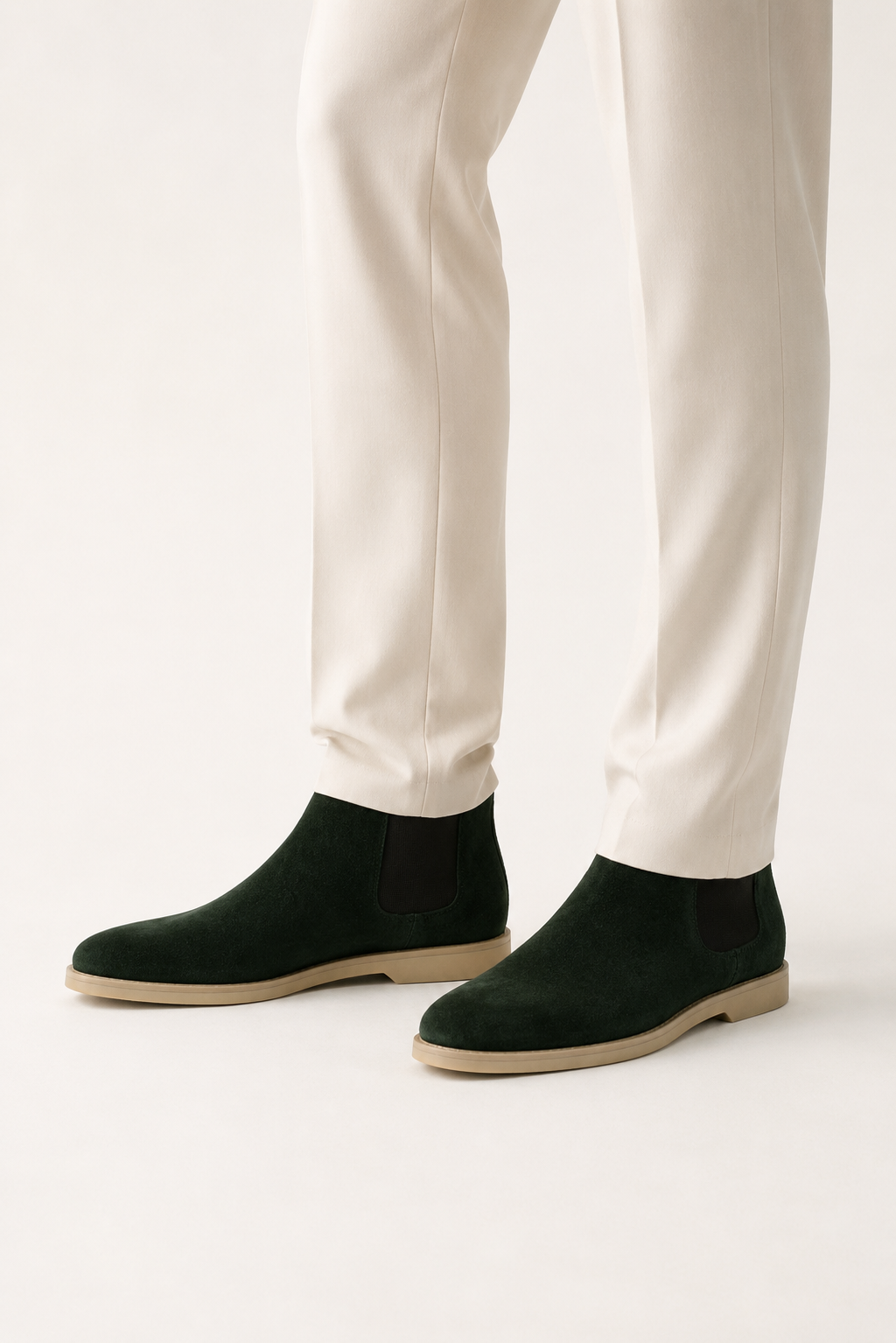 Suede Chelsea Boot — Forest Green — Ankle Boots