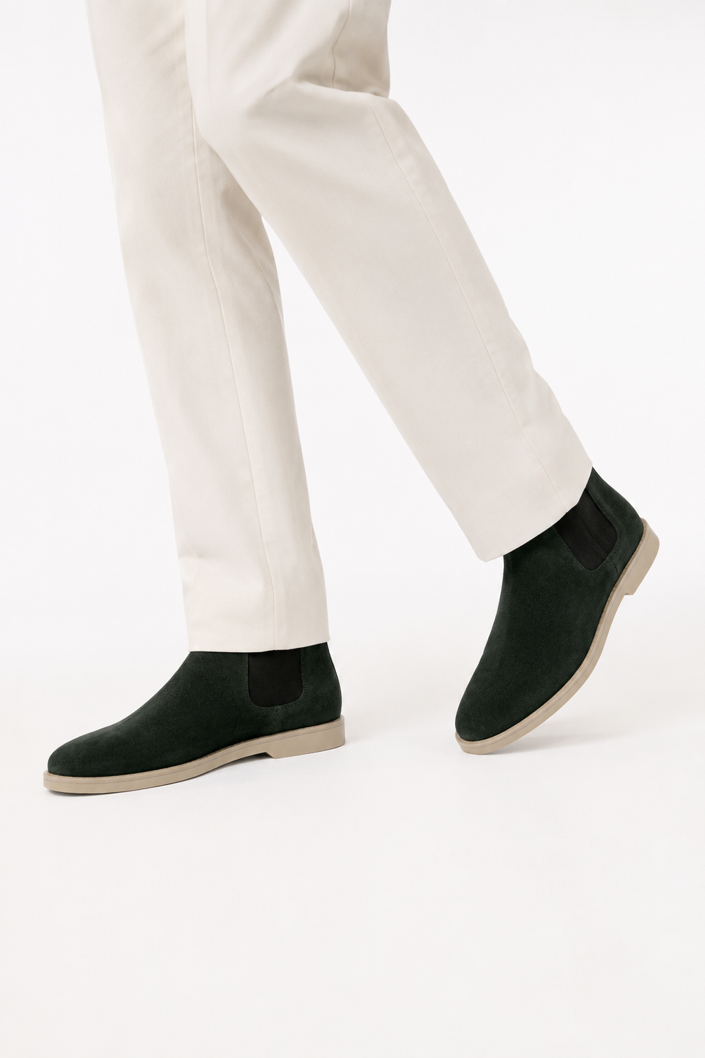 Suede Chelsea Boot — Forest Green — Ankle Boots