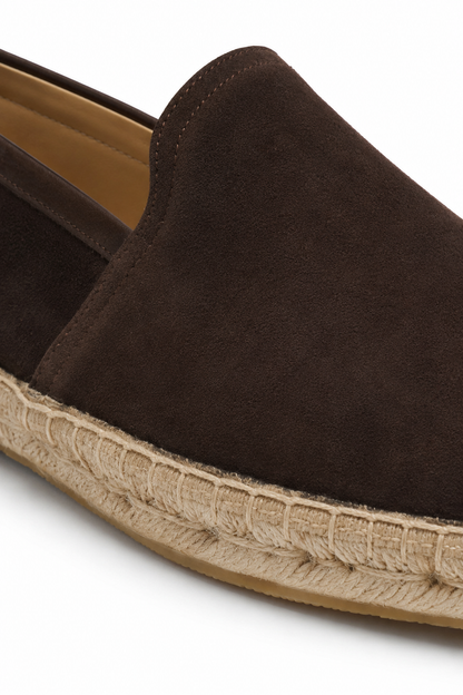 Suede Espadrille Loafer — Dark Coffee Brown — Loafers