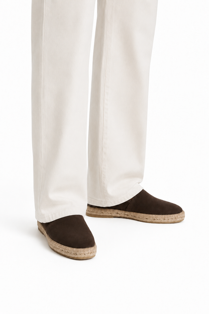 Suede Espadrille Loafer — Dark Coffee Brown — Loafers