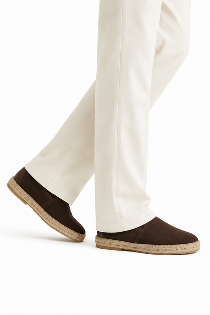 Suede Espadrille Loafer — Dark Coffee Brown — Loafers