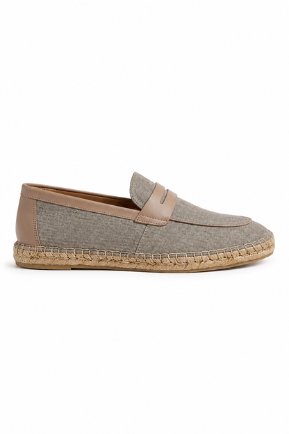Linen Espadrille Loafer — Grey — Loafers