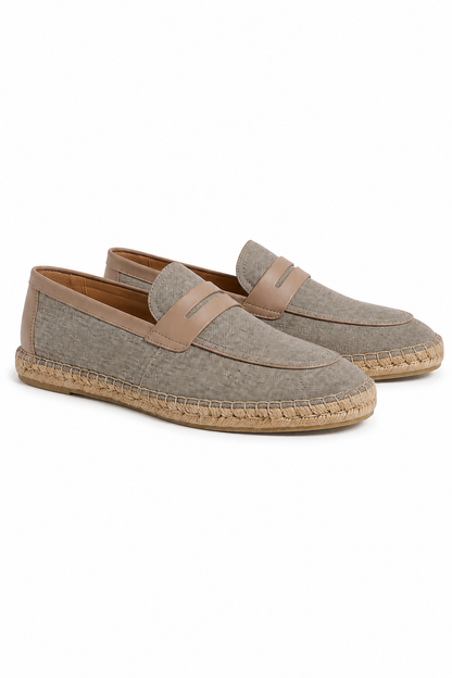Linen Espadrille Loafer — Grey — Loafers