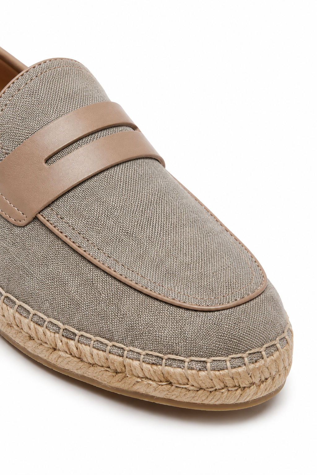 Linen Espadrille Loafer — Grey — Loafers