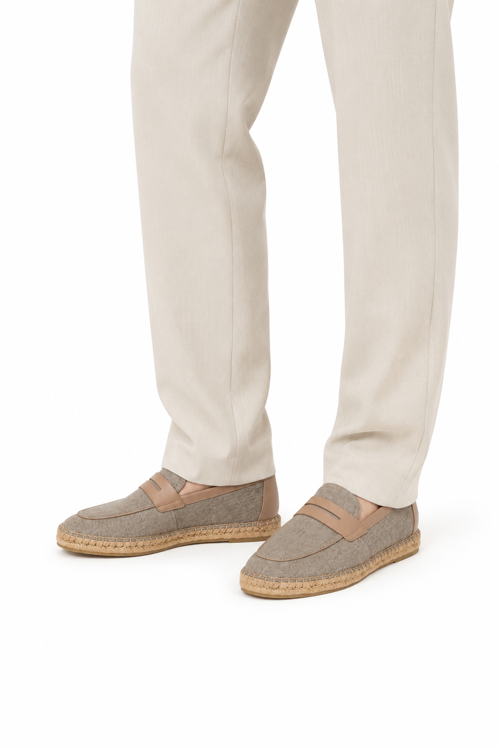 Linen Espadrille Loafer — Grey — Loafers