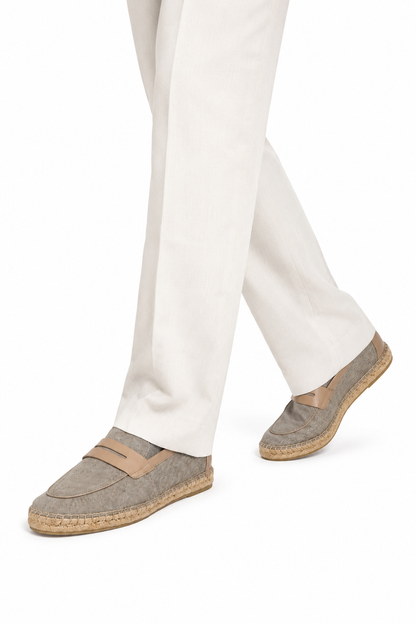 Linen Espadrille Loafer — Grey — Loafers