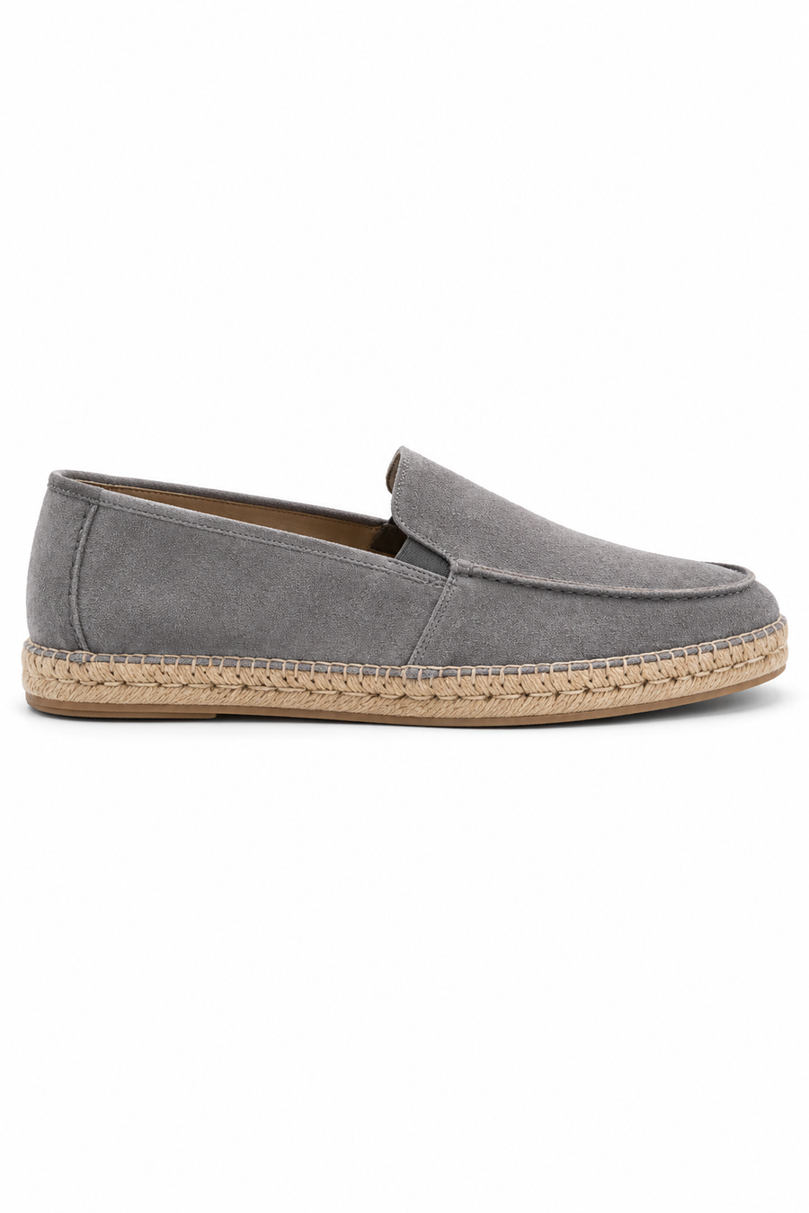 Suede Espadrille Loafer — Grey — Loafers