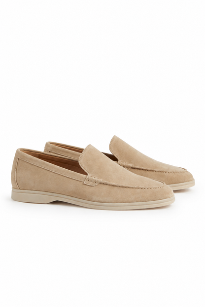 Suede Loafer — Beige — Loafers