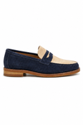 Two-tone Horsebit Loafer — Blue And Ivory — Loafers