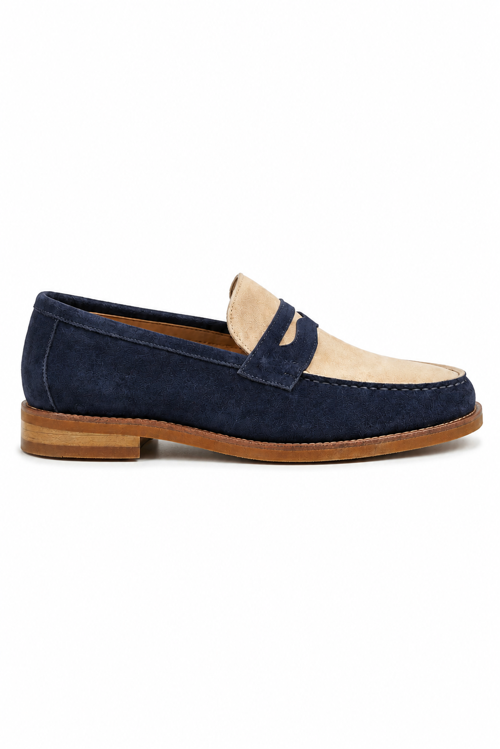 Two-tone Horsebit Loafer — Blue And Ivory — Loafers