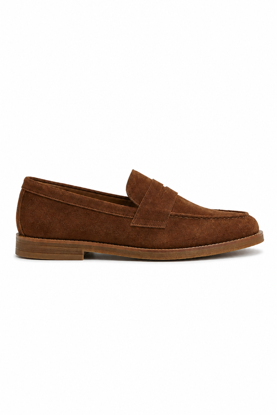 Suede Horsebit Loafer — Brown — Loafers