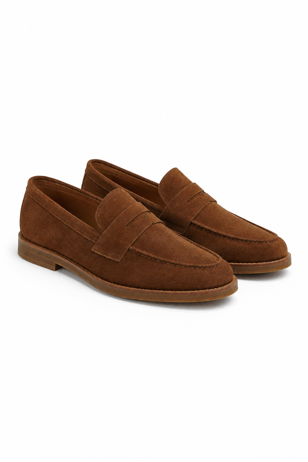 Suede Horsebit Loafer — Brown — Loafers
