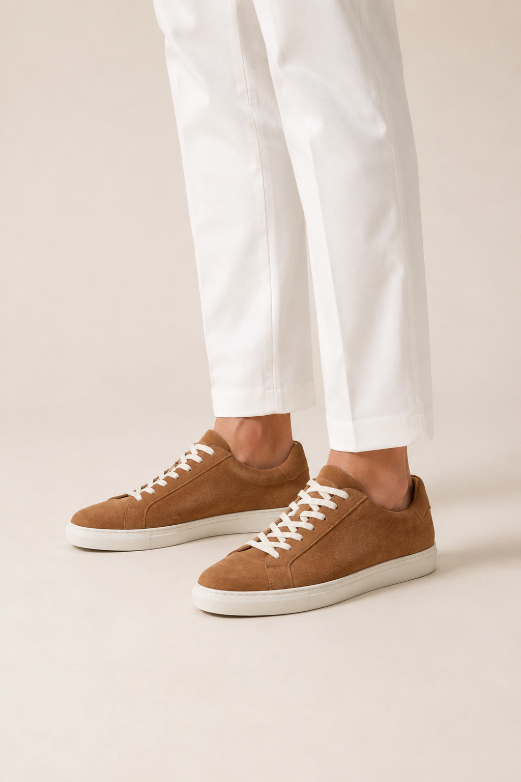 Low-top Suede Sneaker — Light Brown — Sneakers