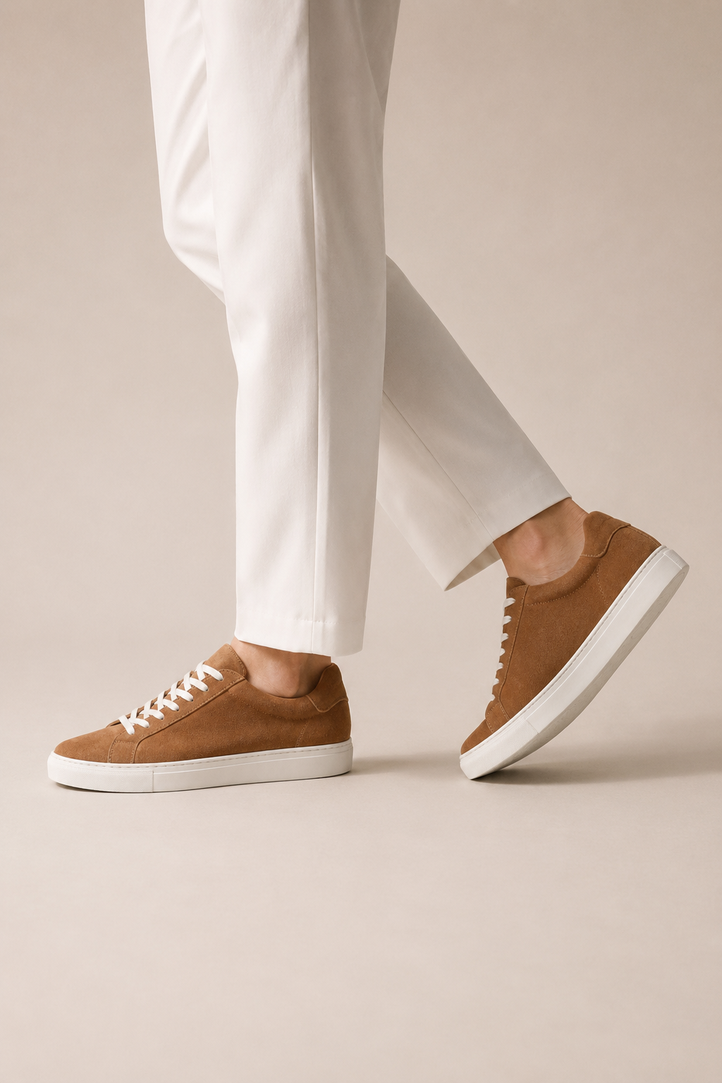 Low-top Suede Sneaker — Light Brown — Sneakers
