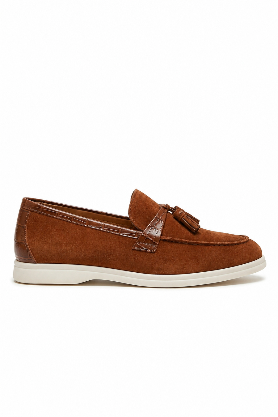 Suede Tassel Loafer — Tobacco — Loafers
