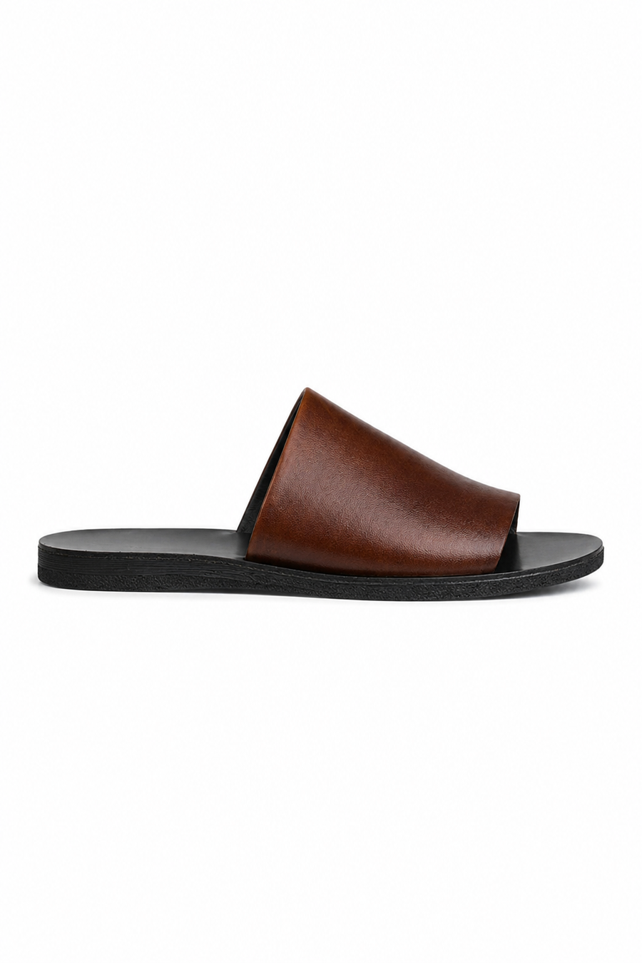 Open Leather Sandal — Coffee Brown — Sandals