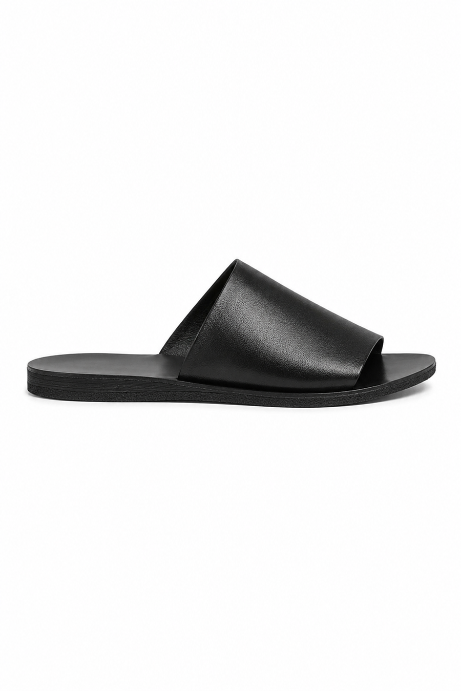 Open Leather Sandal — Black — Sandals