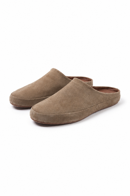 Closed-toe Suede Mule — Khaki — Mules