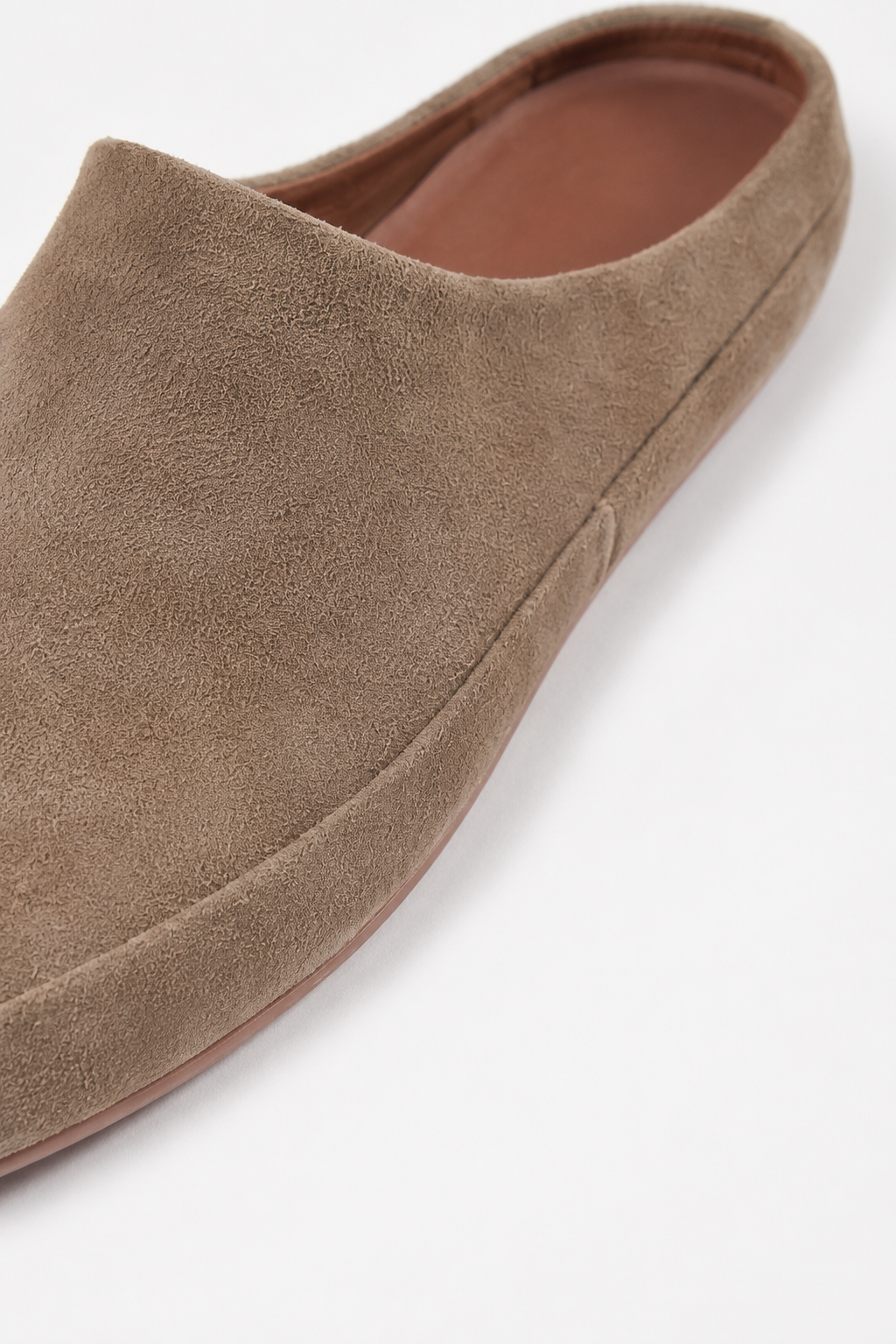 Closed-toe Suede Mule — Khaki — Mules