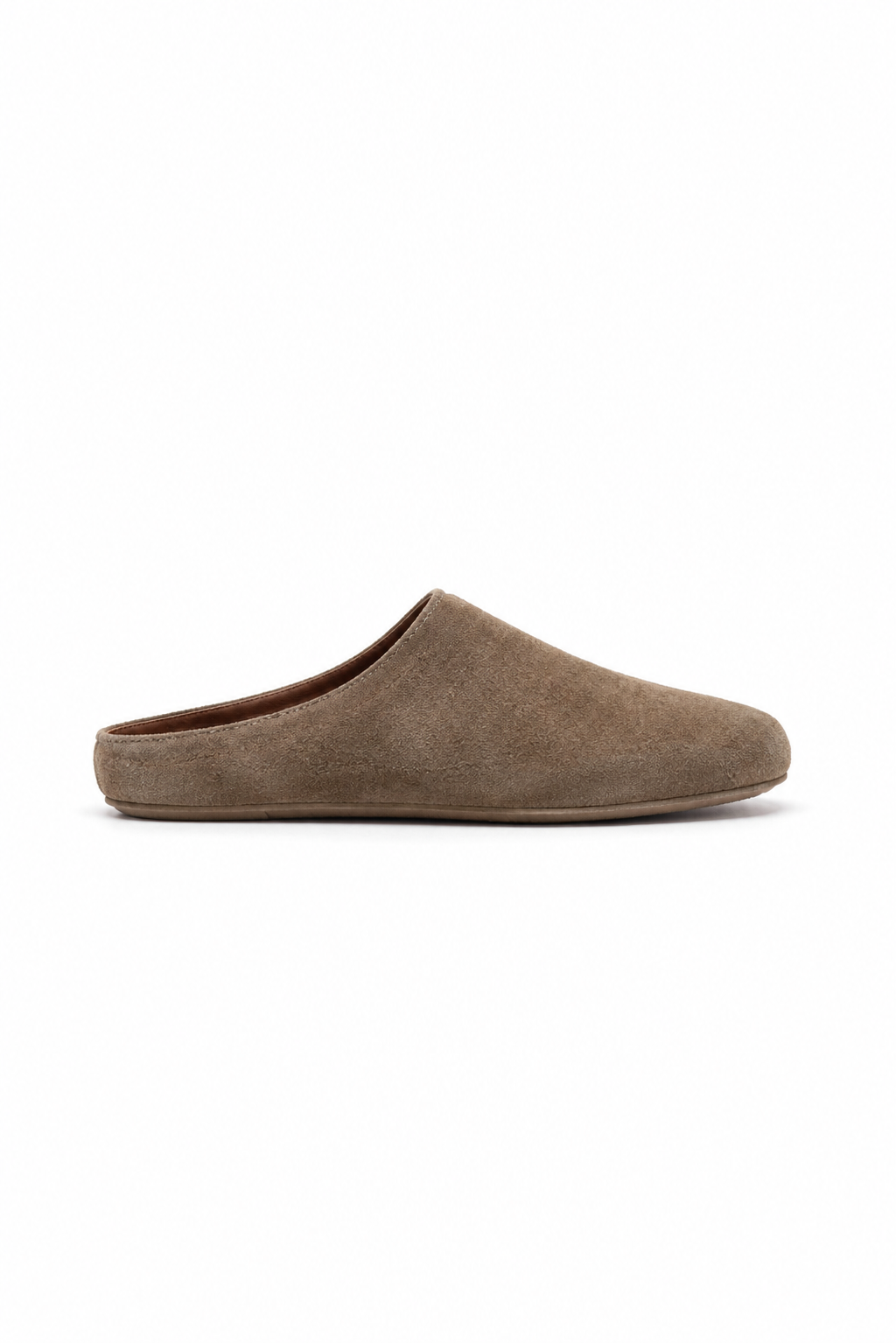 Closed-toe Suede Mule — Brown — Mules
