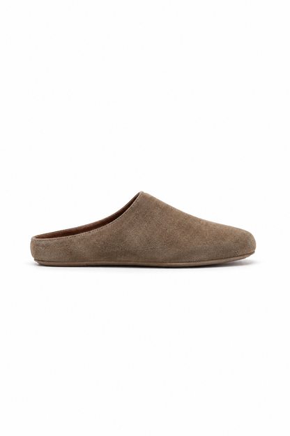 Closed-toe Suede Mule — Brown — Mules