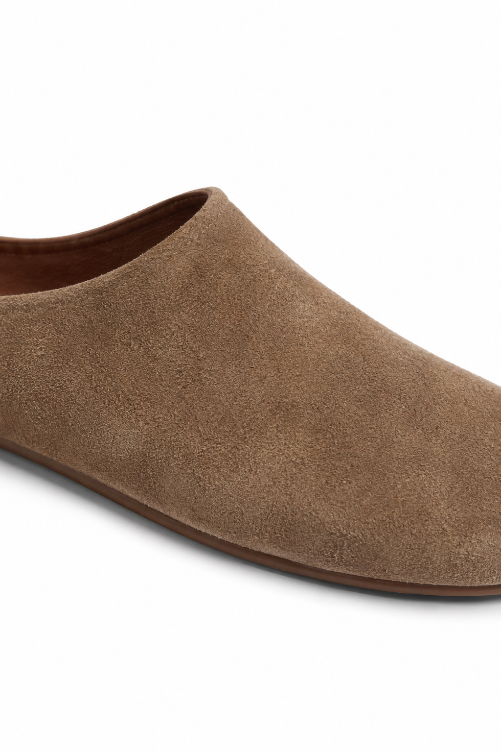 Closed-toe Suede Mule — Brown — Mules