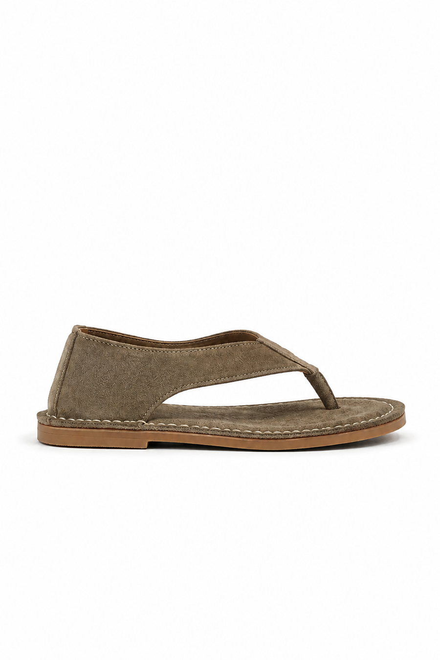 Suede Toe-post Sandal — Coffee Brown — Sandals